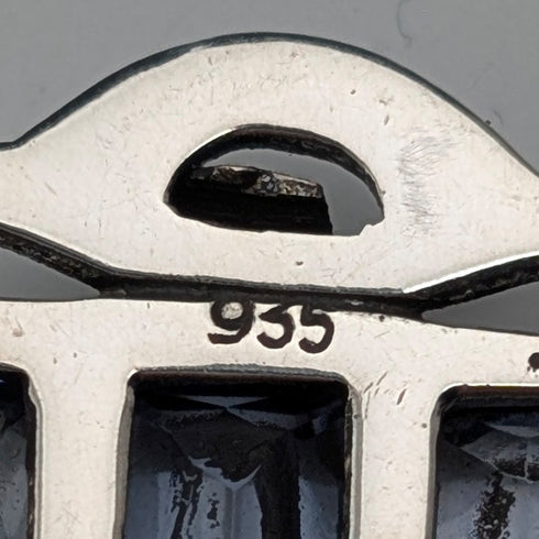 復古海藍寶石和純銀吊墜,搭配純銀項鍊